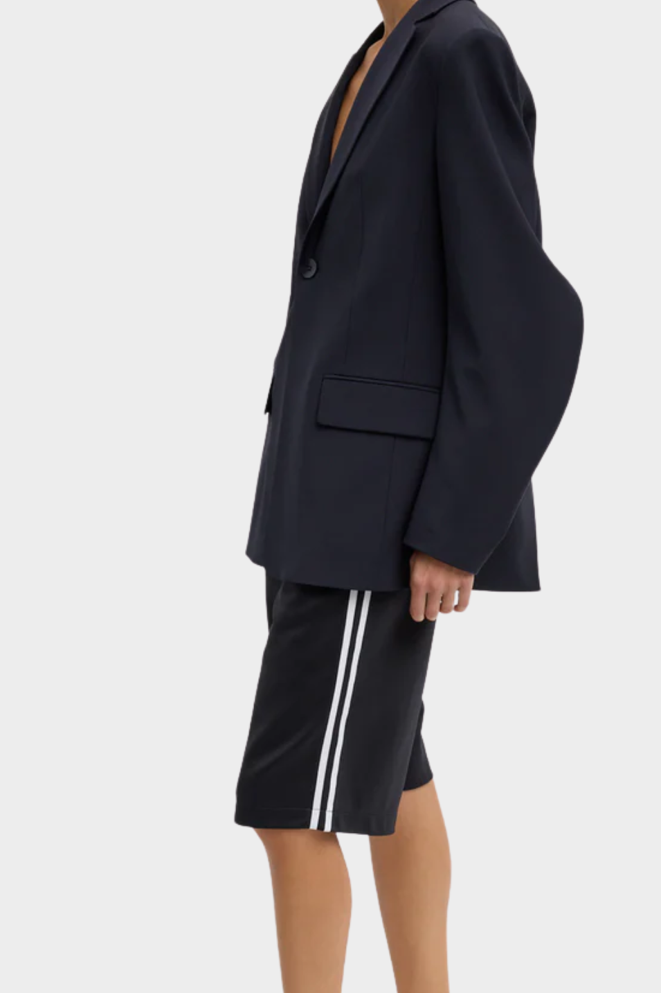 Tibi Tropical Wool Sculpted Blazer in Navy | Shop Tula