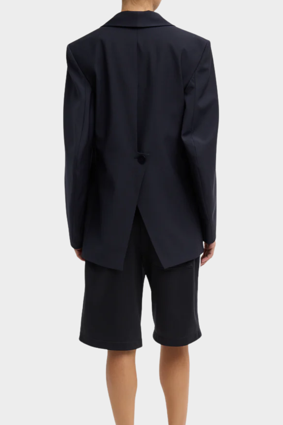 Tibi Tropical Wool Sculpted Blazer in Navy | Shop Tula