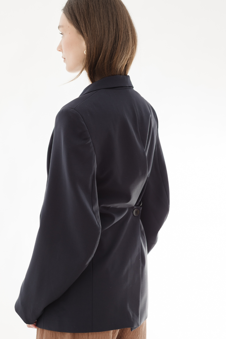 Tibi Tropical Wool Sculpted Blazer in Navy | Shop Tula