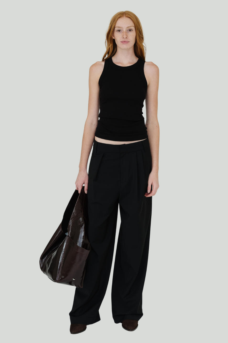 Tibi Tropical Wool Stella Pant in Black | Shop Tula
