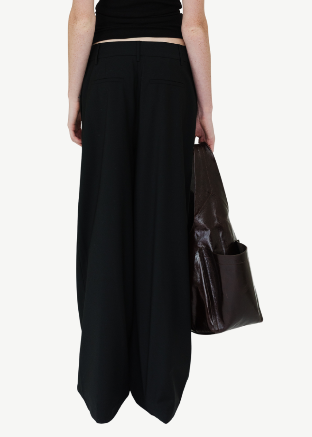 Tibi Tropical Wool Stella Pant in Black | Shop Tula