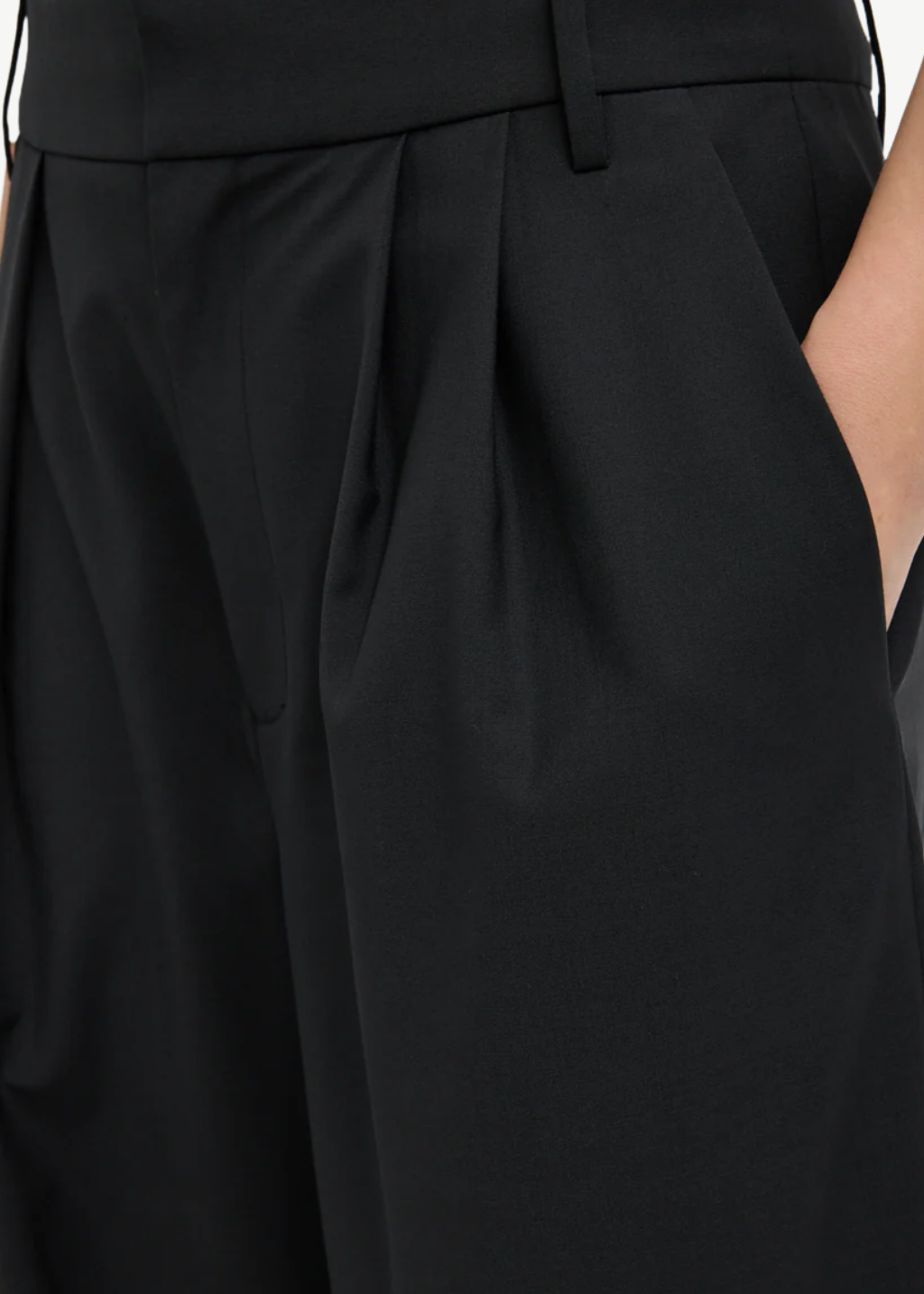 Tibi Tropical Wool Stella Pant in Black | Shop Tula