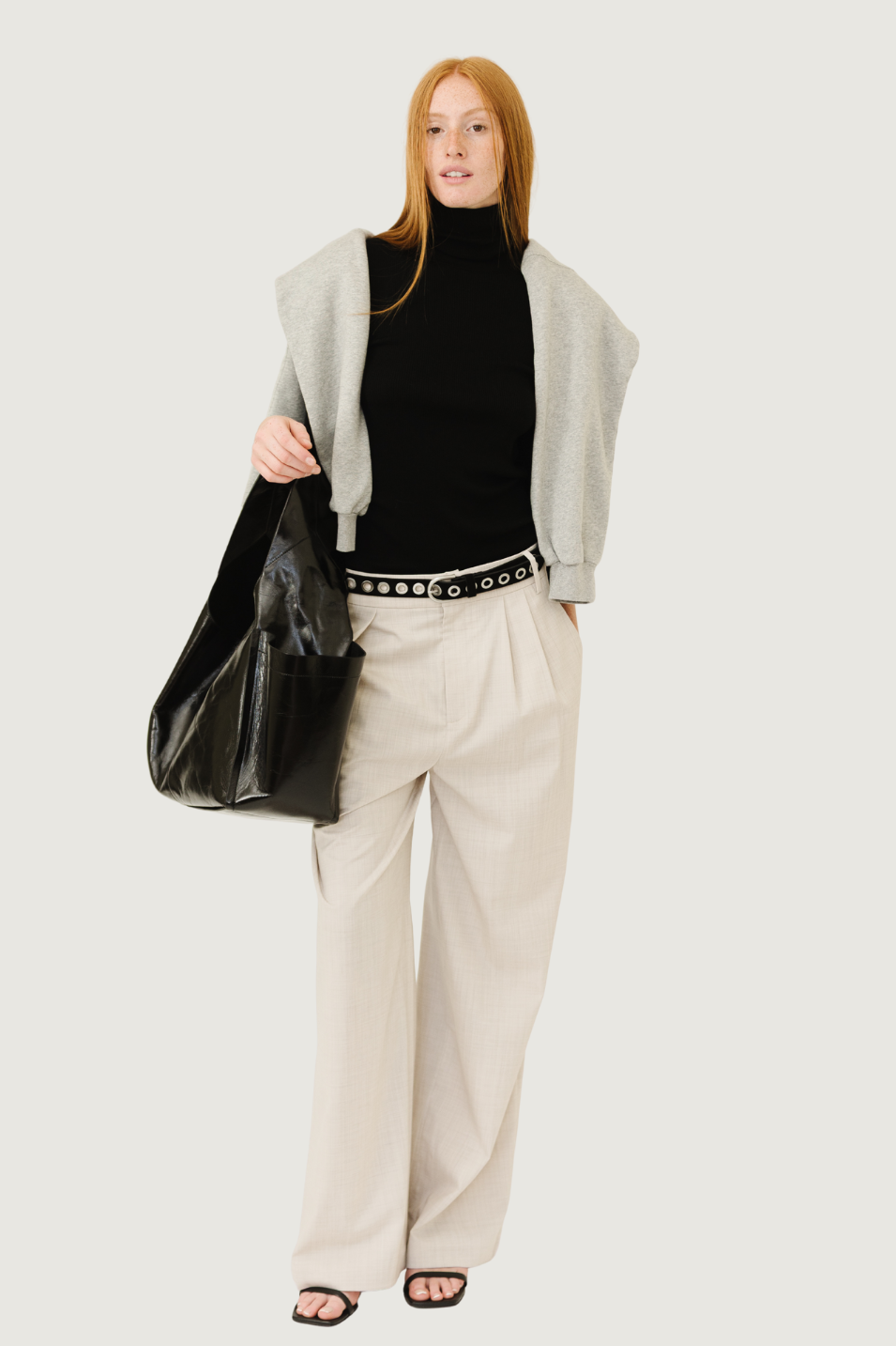 Tibi Tropical Wool Stella Pant in Oatmeal | Shop Tula
