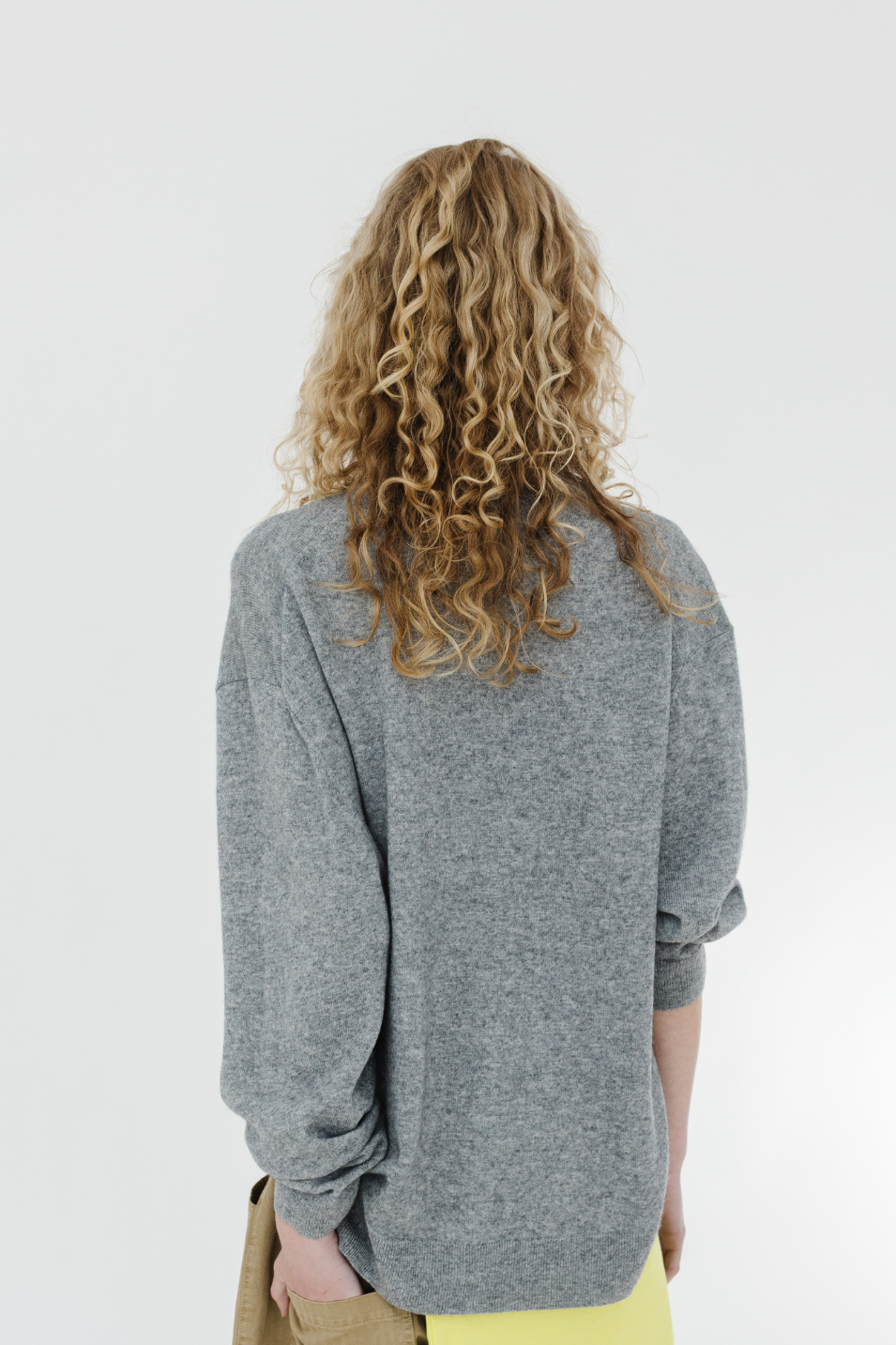 Tibi Washable Cashmere Easy V-Neck Sweater in Heather Grey | Shop Tula