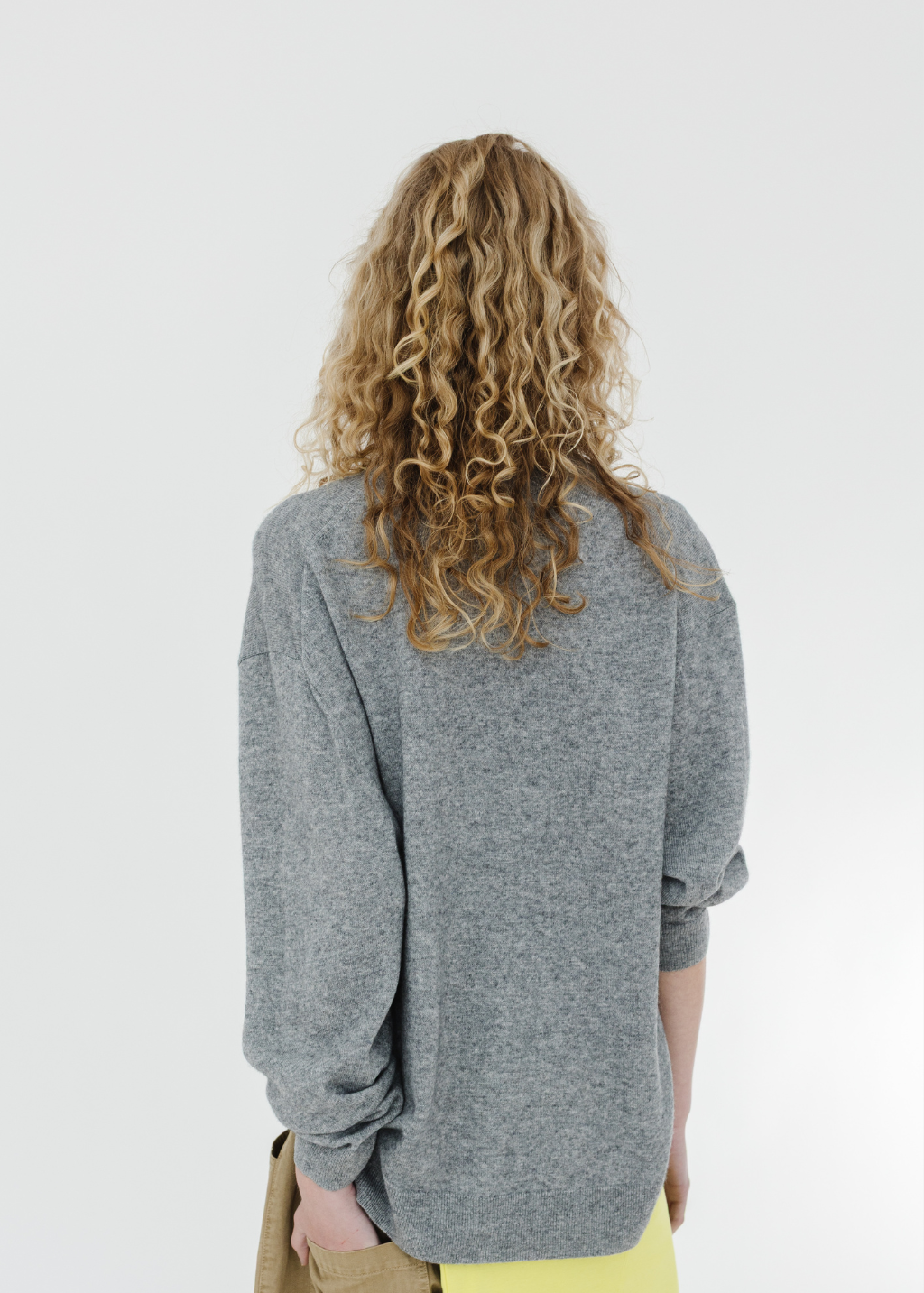 Tibi Washable Cashmere Easy V-Neck Sweater in Heather Grey | Shop Tula