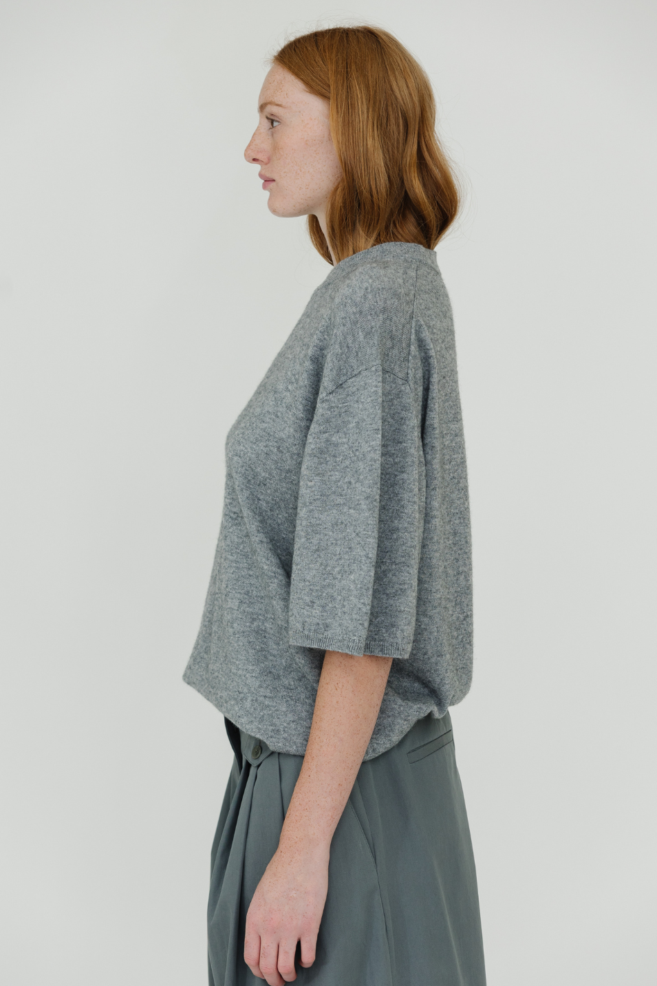 Tibi Washable Cashmere Oversized Easy T in Heather Grey | Shop Tula