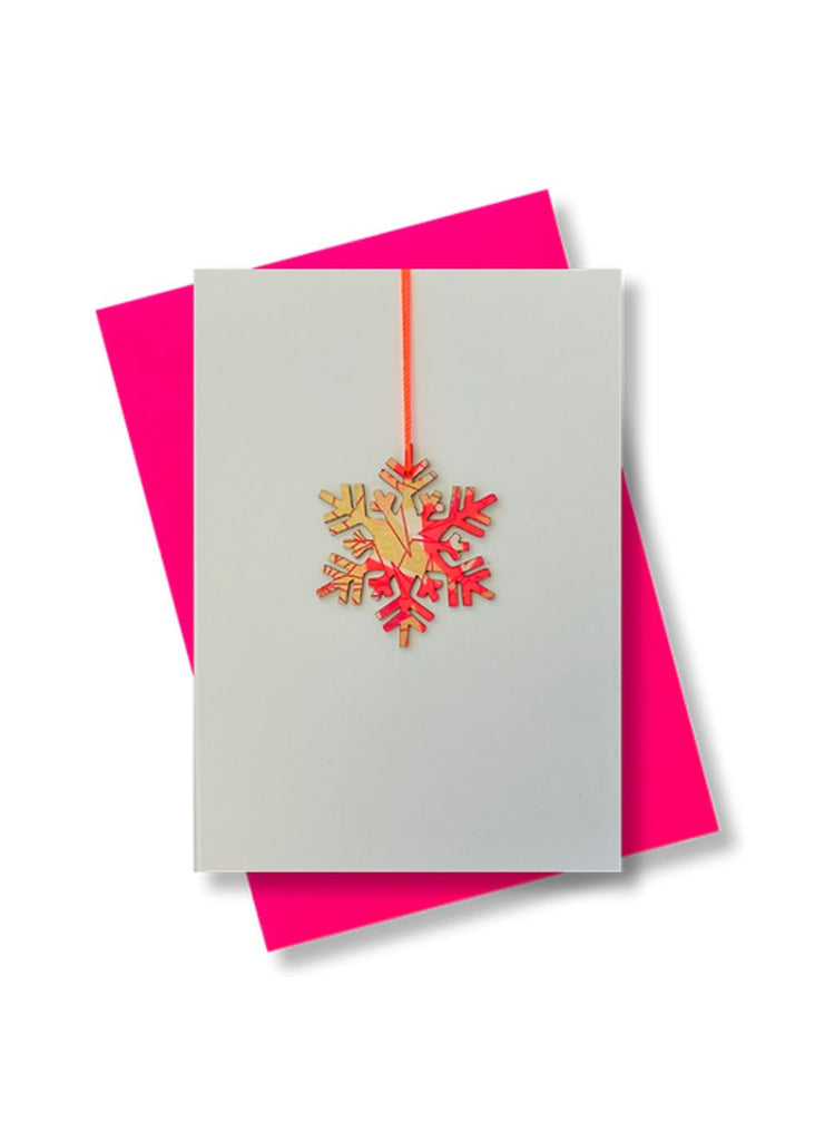 Pink Stories Snowflake Greeting Card | Tula's Online Boutique