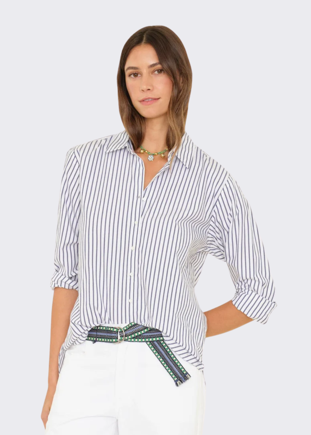 Xírena Beau Shirt in Windy Blue Stripe | Shop Tula