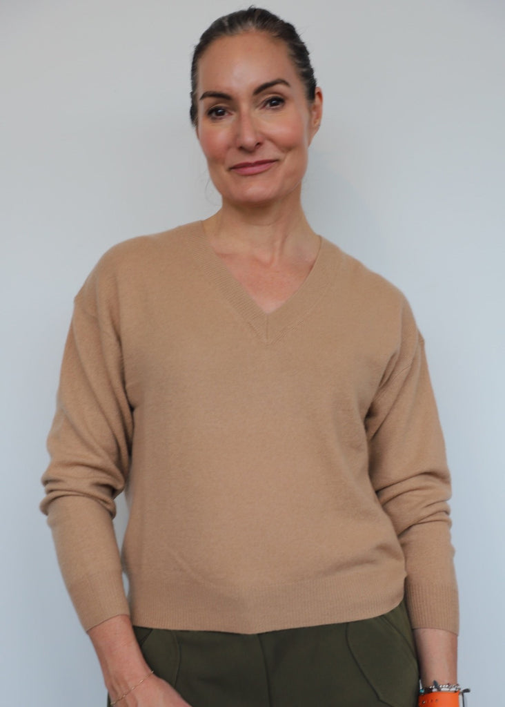 CRUSH Cashmere Malibu V 2.0 Sweater in Camel | Tula's Online Boutique
