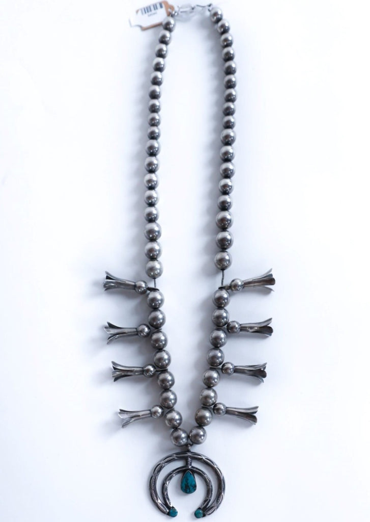 Vintage  Sterling Silver Squash Blossom Necklace | Tula's Online Boutique 