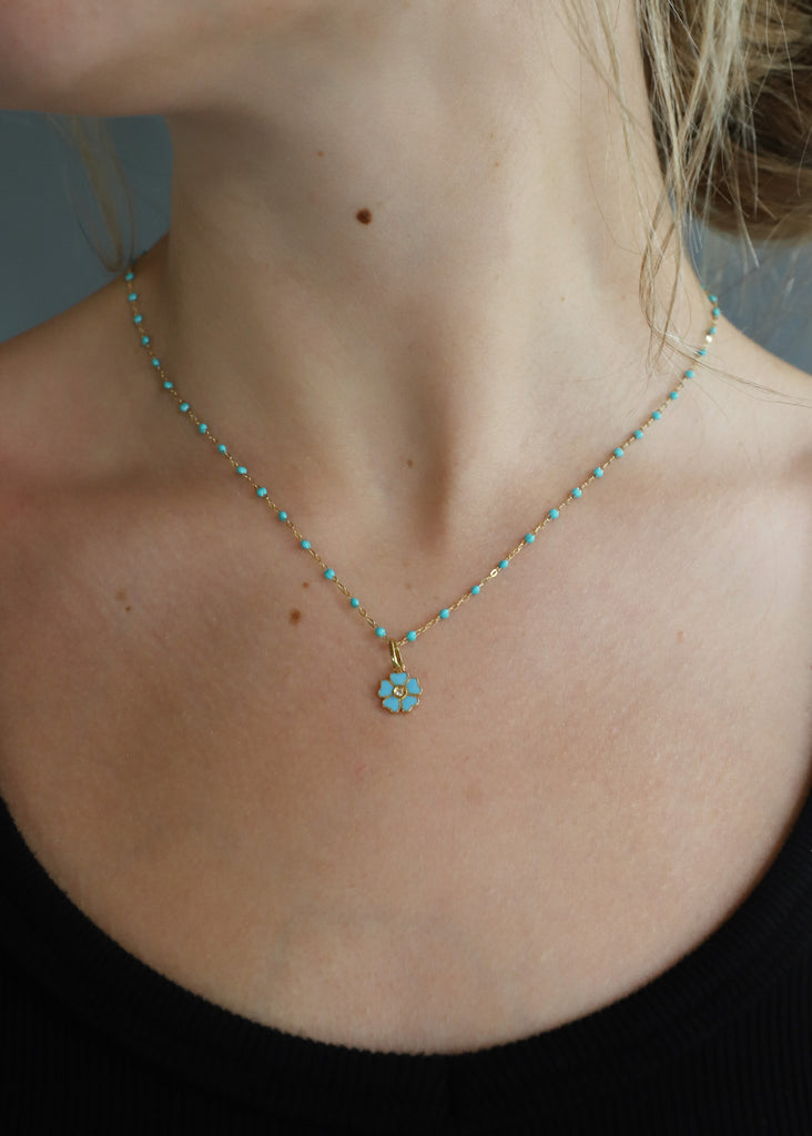 Gigi Clozeau Classic Necklace Turquoise with Charm | Tula's Online Boutique
