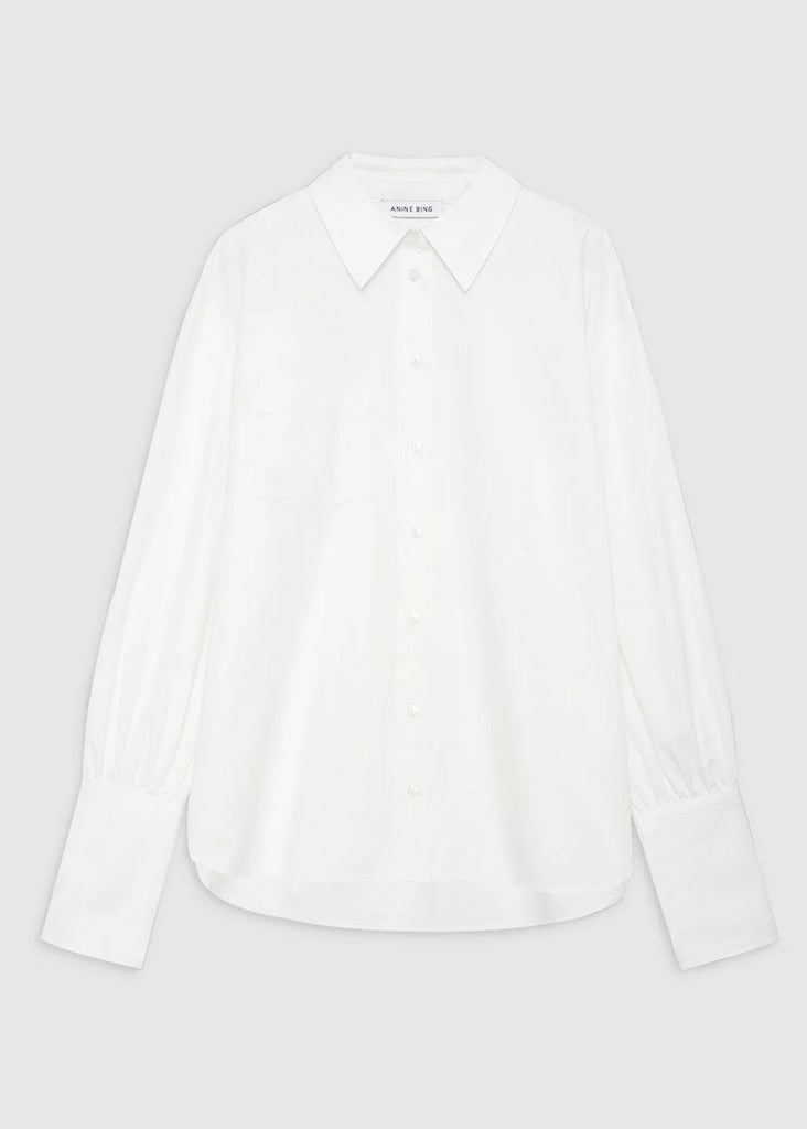 Anine Bing Maxine Shirt in White | Tula's Online Boutique