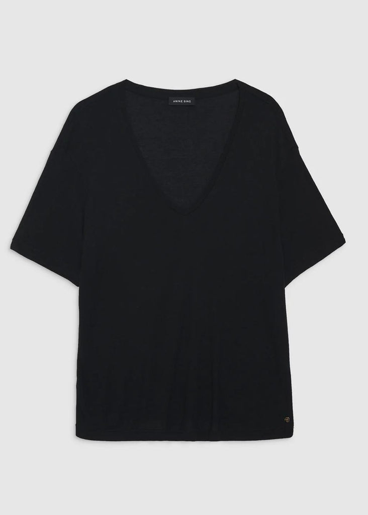 Anine Bing Vale Tee in Black | Tula's Online Boutique