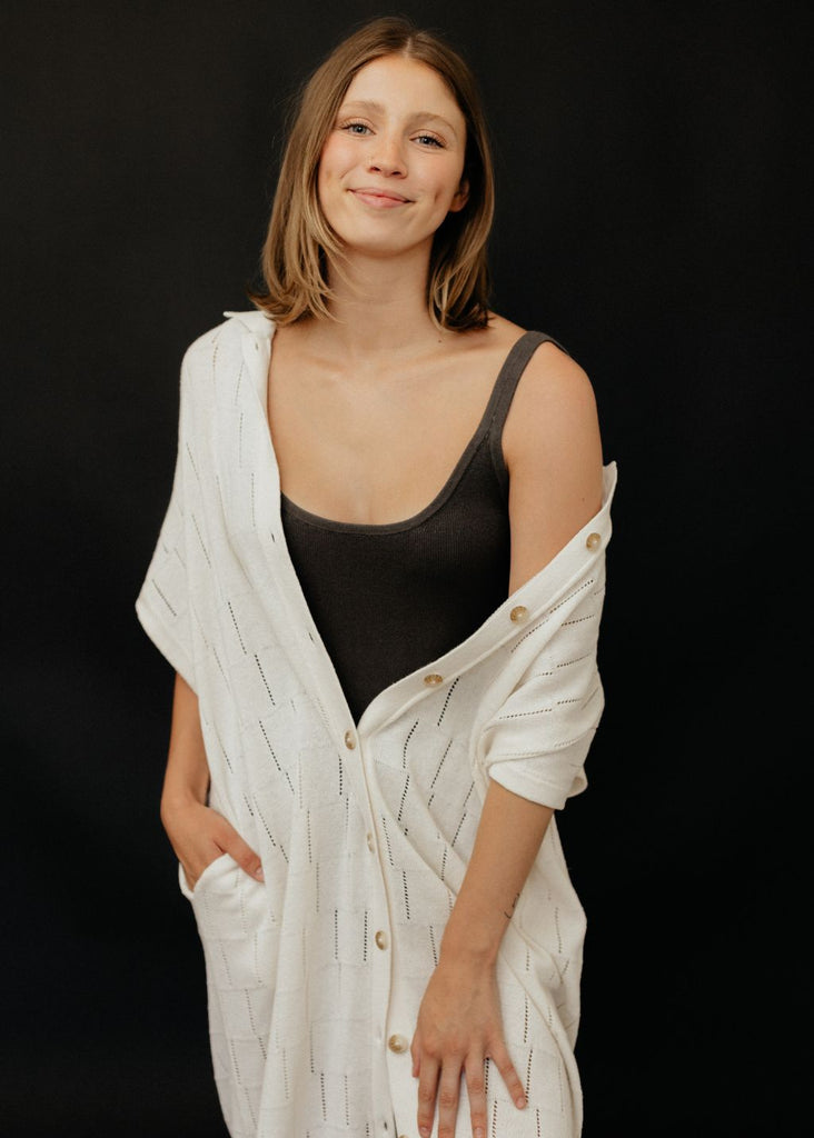 Lauren Manoogian Rib Bodysuit in Coal | Tula's Online Boutique
