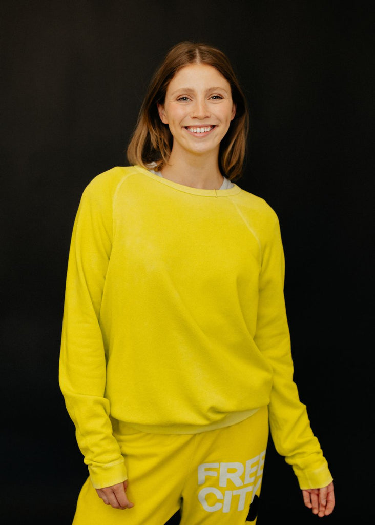 FREECITY Lucky Rabbits Sweatshirt in Yellow | Tula's Online Boutique