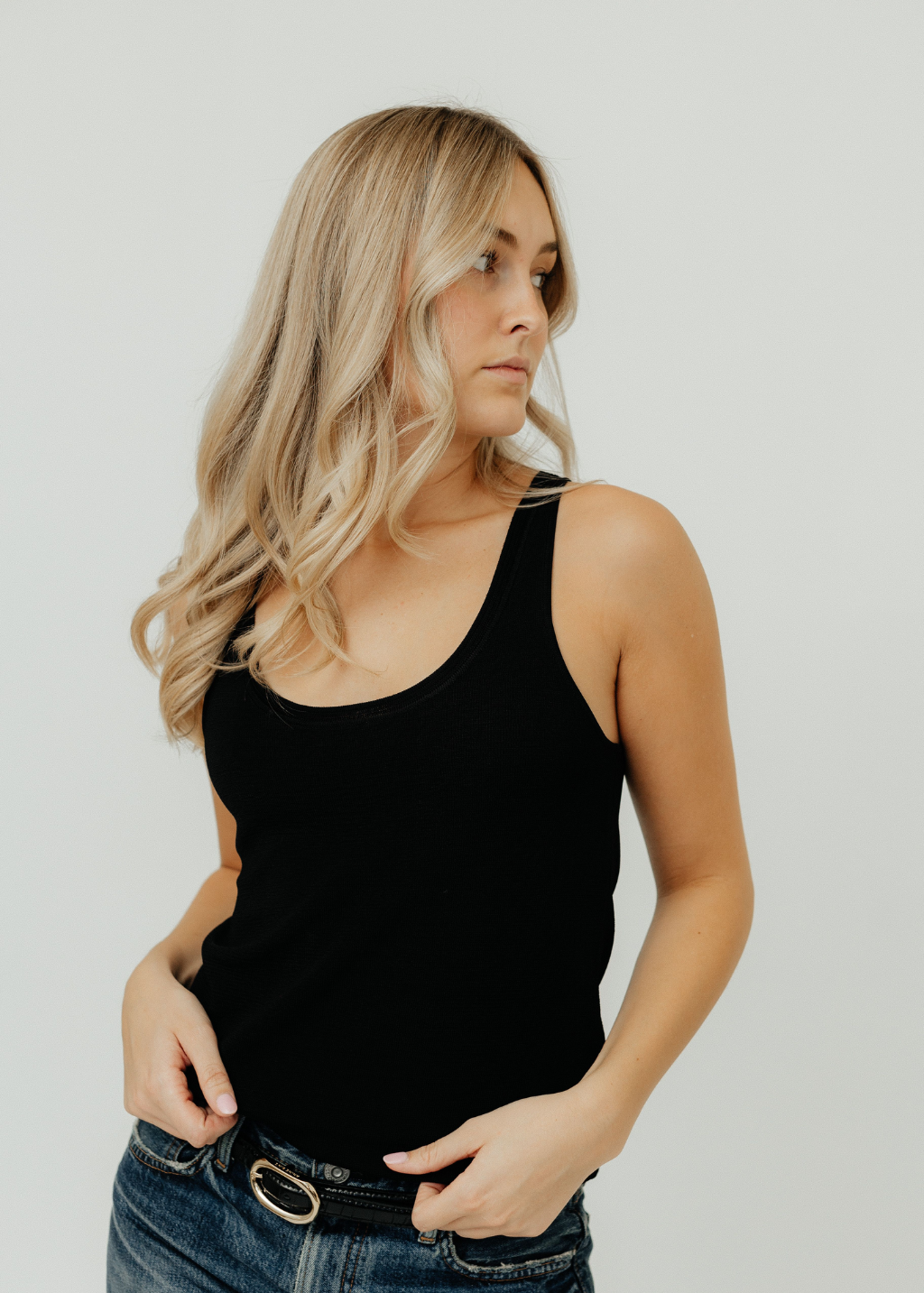 Anine Bing Giorgio Sweater Tank in Black Tula's Online Boutique