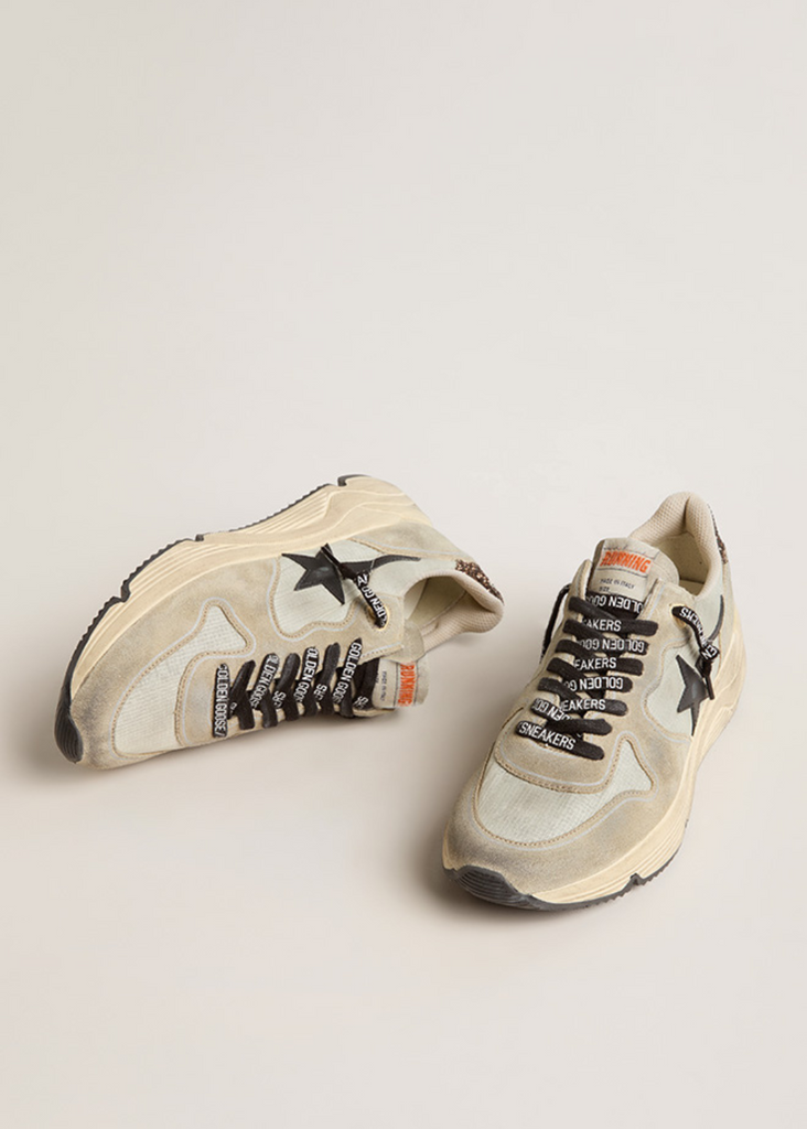 Golden Goose Deluxe Brand Running Sole in Ice & Taupe Front | Tula's Online Boutique