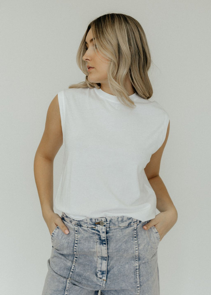 AGOLDE Raya Muscle Tee in White | Tula's Online Boutique