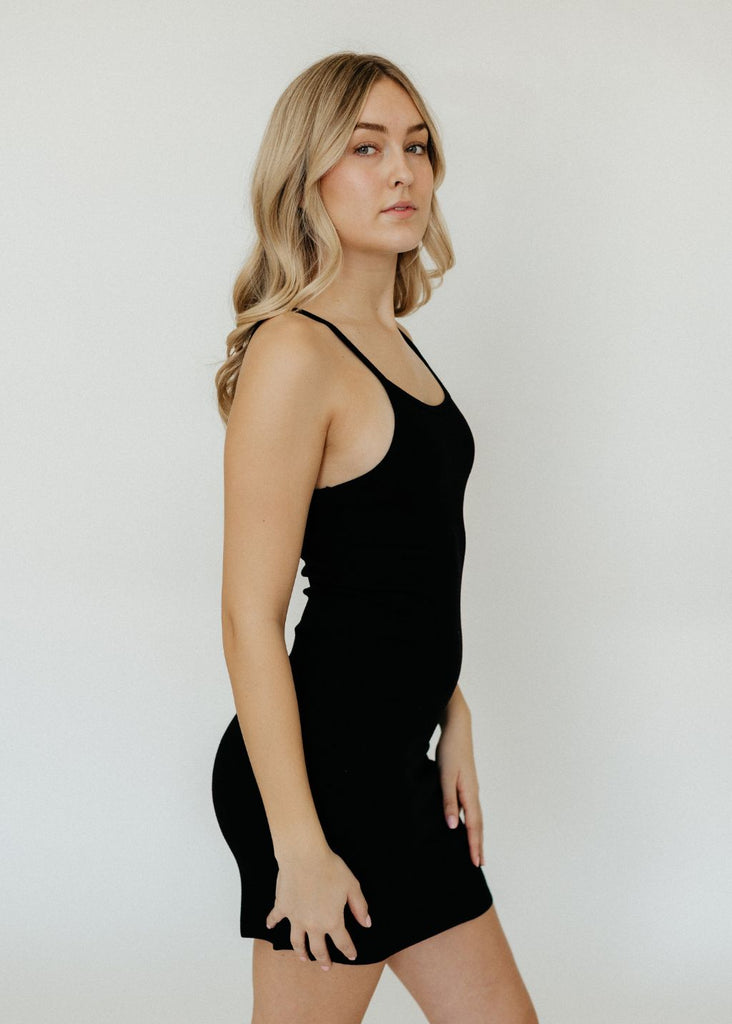 Éterne Mini Tank Dress in Black Side 2 | Tula's Online Boutique