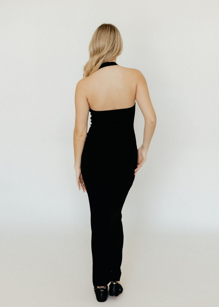 Éterne Halter Maxi Dress in Black Back | Tula's Online Boutique