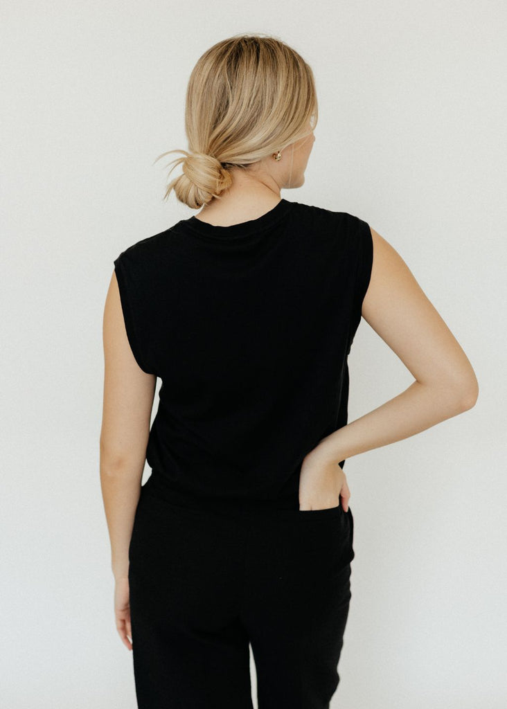 AGOLDE Raya Muscle Tee in Black Back | Tula's Online Boutique