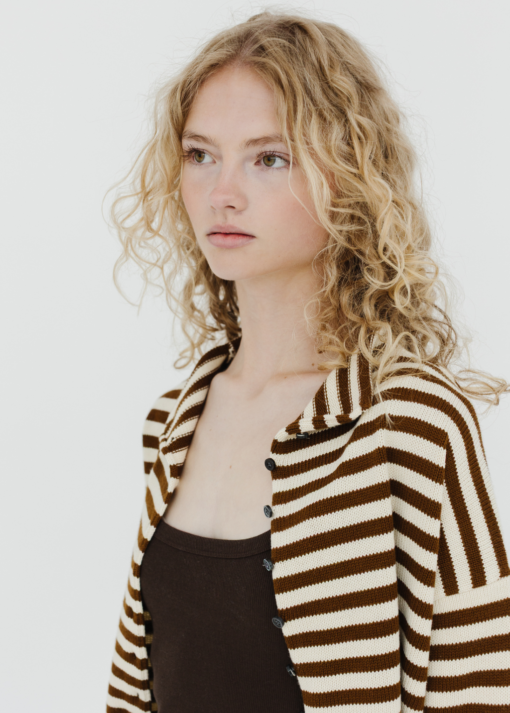 Alex Mill Taylor Striped Cardigan in Ivory/Brown | Shop Tula