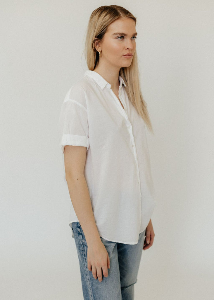 Xírena Channing Shirt in White side 2 | Tula's Online Boutique