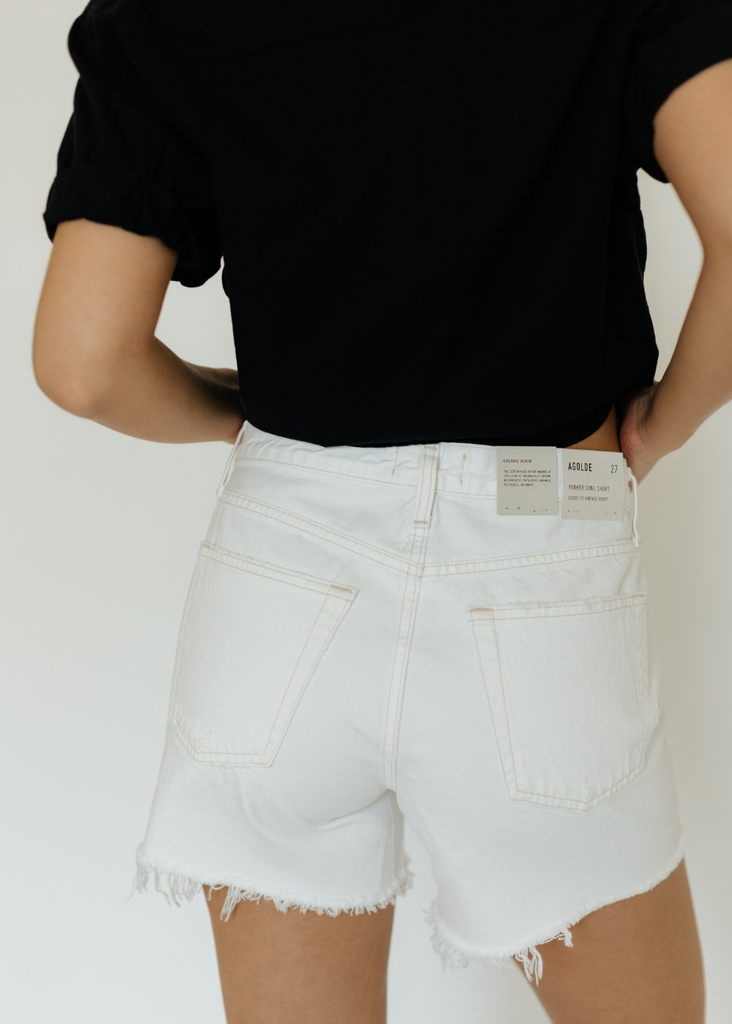 AGOLDE Parker White Shorts Back | Tula's Online Boutique