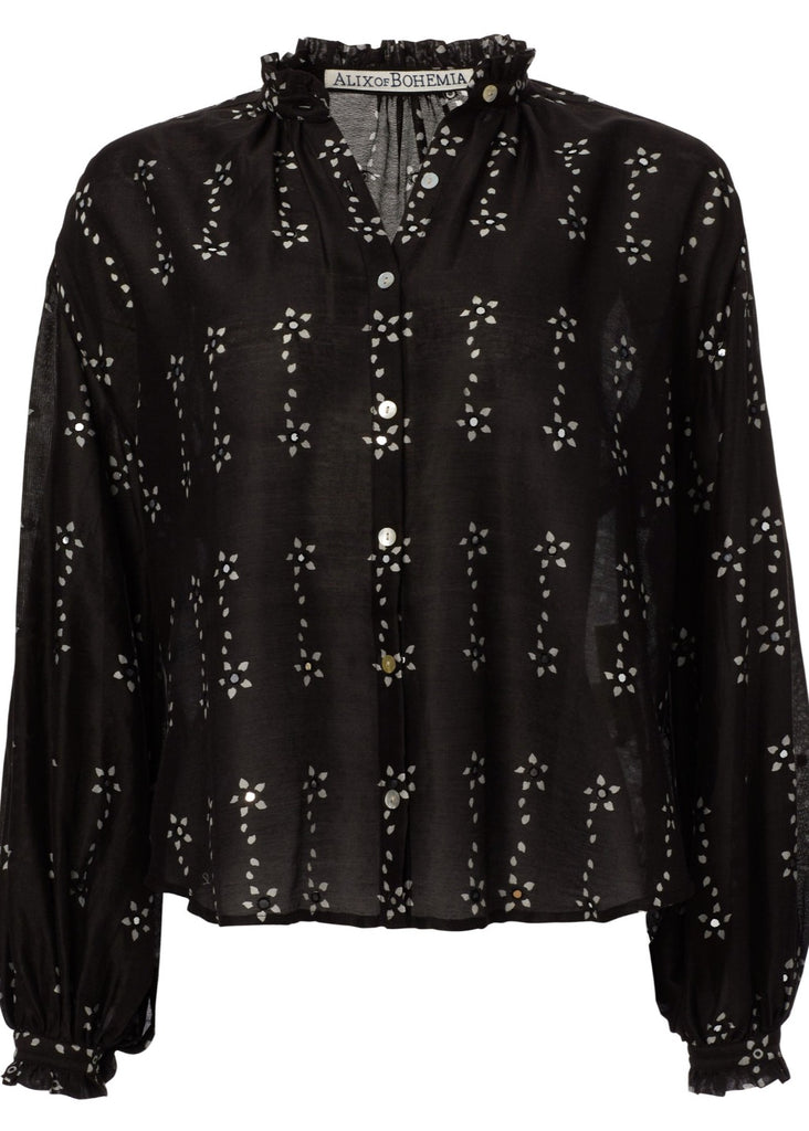 Alix of Bohemia Poet Daisy Blouse in Black | Tula's Online Boutique 