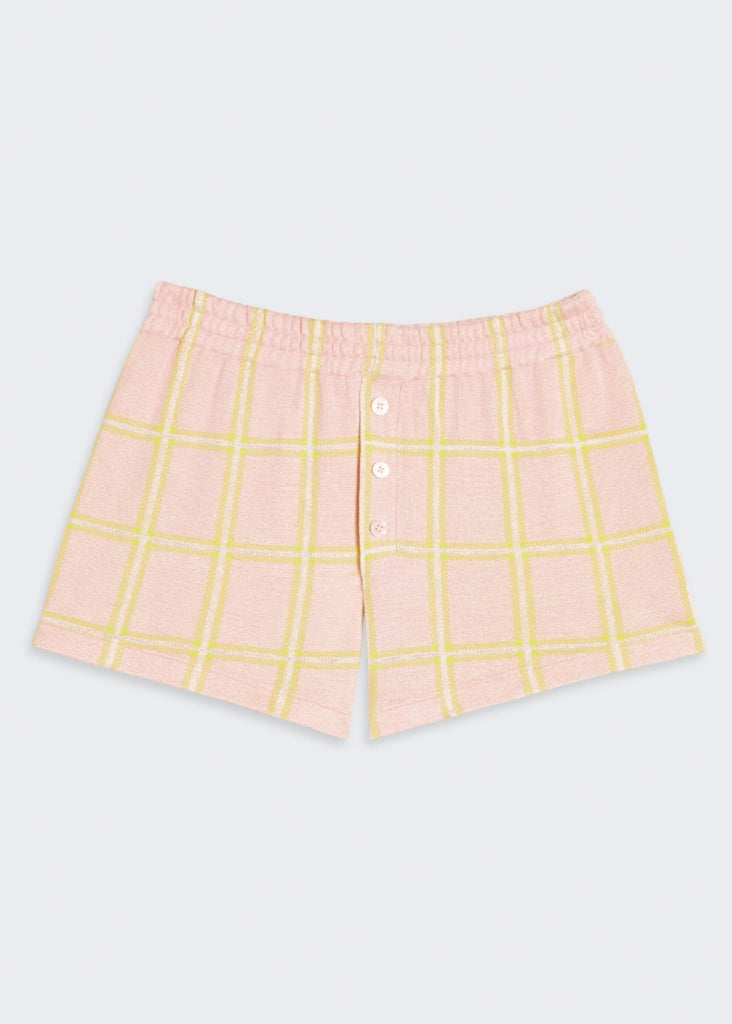 Guest In Residence Picnic Plaid Short in Powder Pink Combo | Tula's Online Store