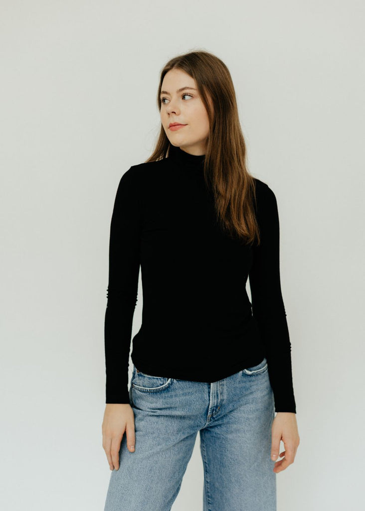 Veronica Beard Theresa Turtleneck in Black Front | Tula's Online Boutique