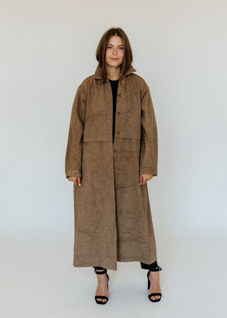 Lauren Manoogian Canvas Trench in Mud | Tula's Online Boutique