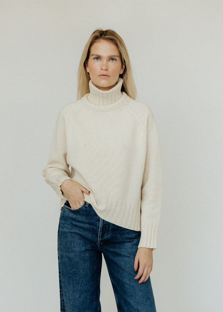 Isabel Benenato Eco Cashmere High Neck Sweater Front | Tula's Online Boutique