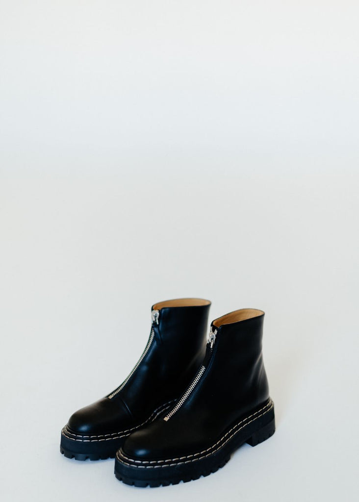 Proenza Schouler Lug Zip Boots Front View | Tula Online Boutique