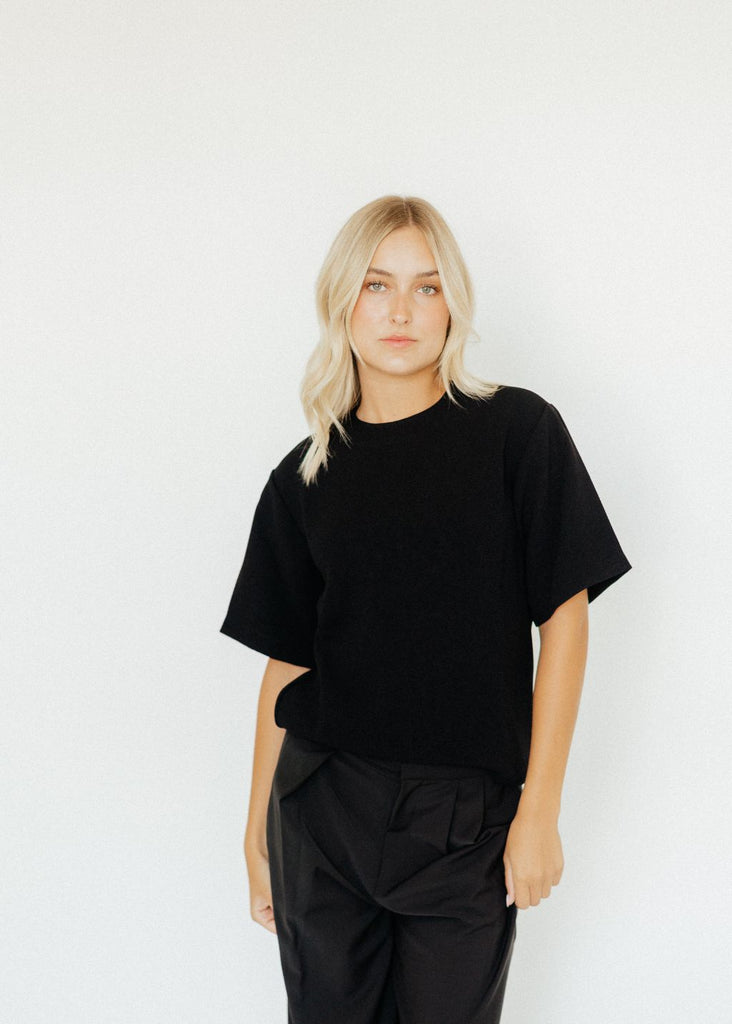 Anine Bing Maddie Top in Black | Tula's Designer Boutique