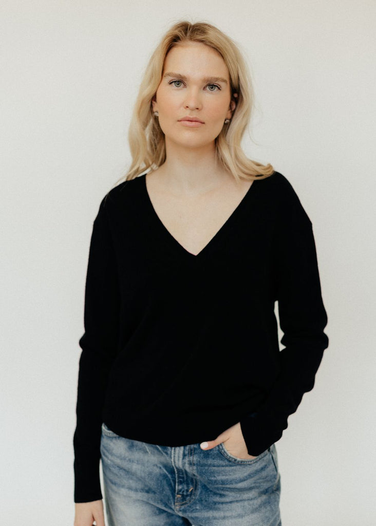 Nili Lotan Shara Sweater in Dark Navy | Tula's Online Boutique