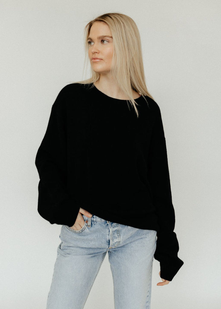 Éterne James Cashmere Sweater in Black | Tula's Online Boutique
