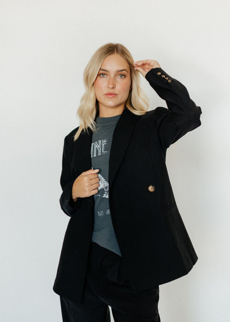 Anine Bing Kaia Blazer in Black | Tula's Designer Boutique