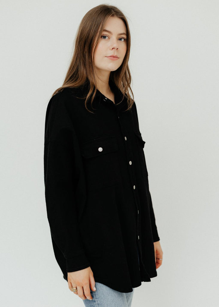 Frank & Eileen Mcloghlin Utility Shirt in Blk | Tula's Online Boutique