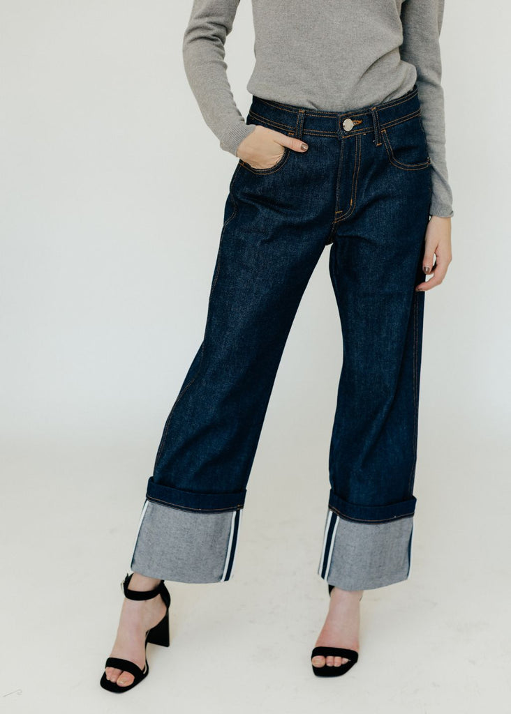 Brandon Maxwell The Bella Jean in Indigo Front | Tula's Online Boutique