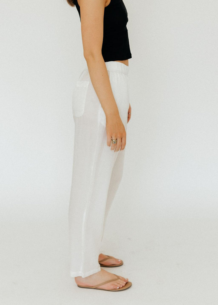 Raquel Allegra Fez Pant in Washed White Side View | Tula's Online Boutique