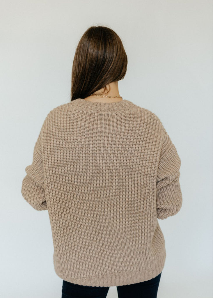 Anine Bing Sydney Crew Sweater in Camel Back | Tula's Online Boutique