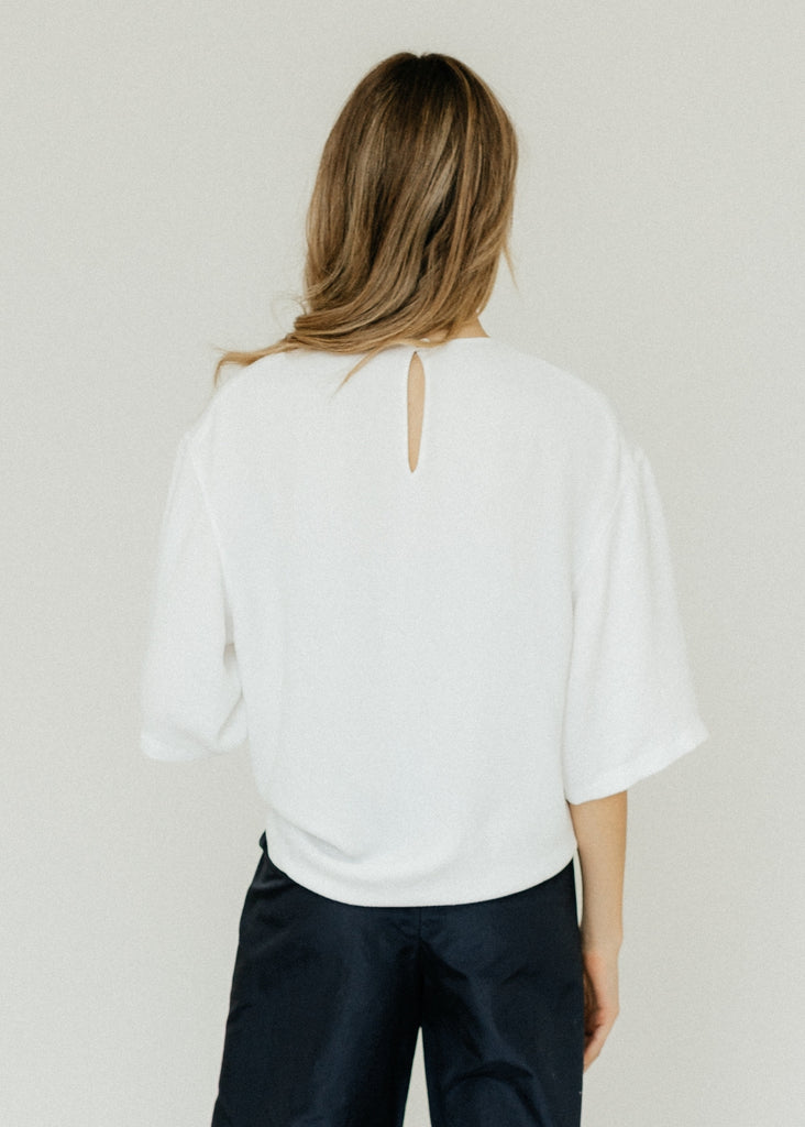 Tibi Pebble Sable Easy T in White Back | Tula's Online Boutique