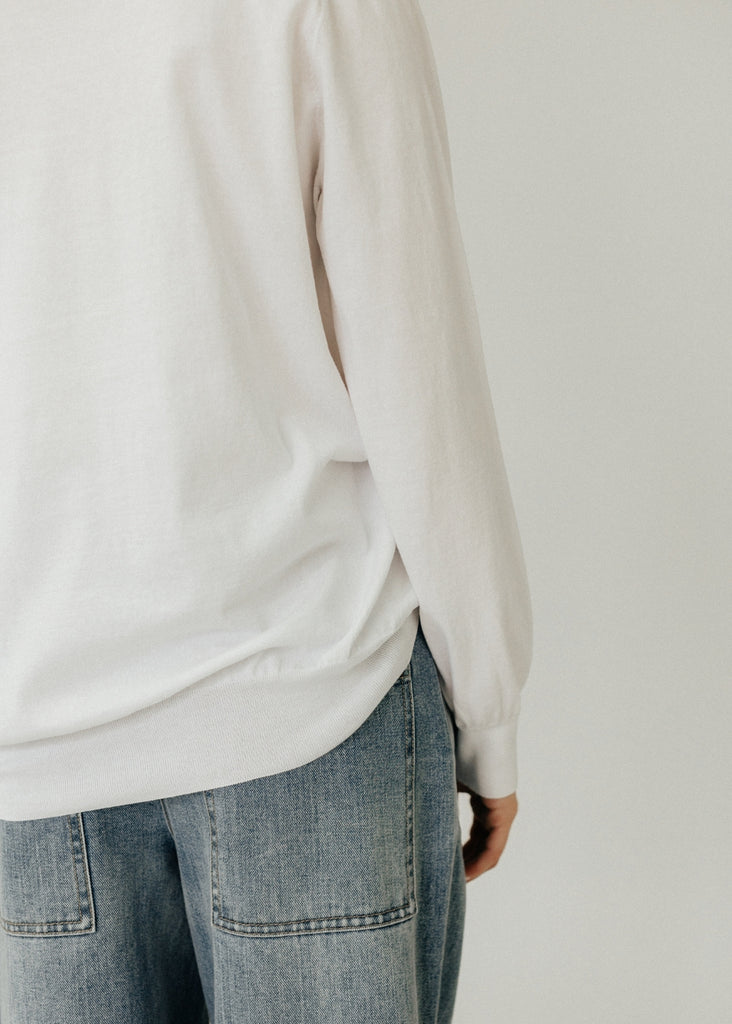 Tibi Super Fine Gauge Perfect Men's Pullover in White Detail | Tula's Online Boutique