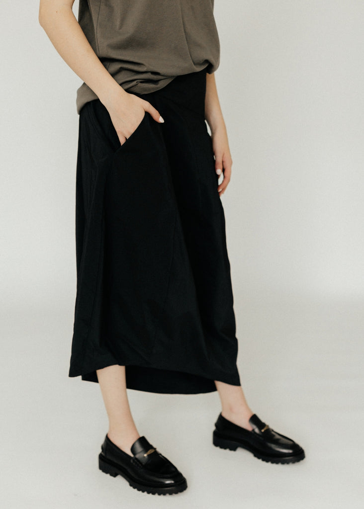 Tibi Nylon Asymmetrical Balloon Skirt in Black Right | Tula's Online Boutique