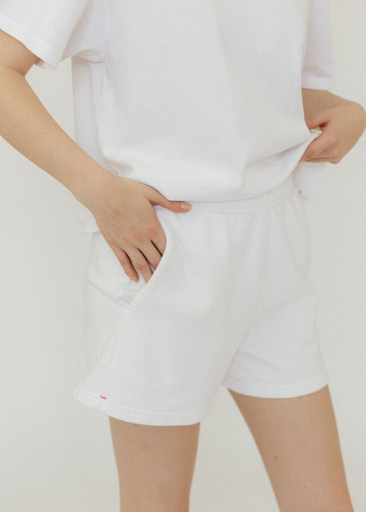 Xírena Shayne Sweatshort in White Details | Tula's Online Boutique