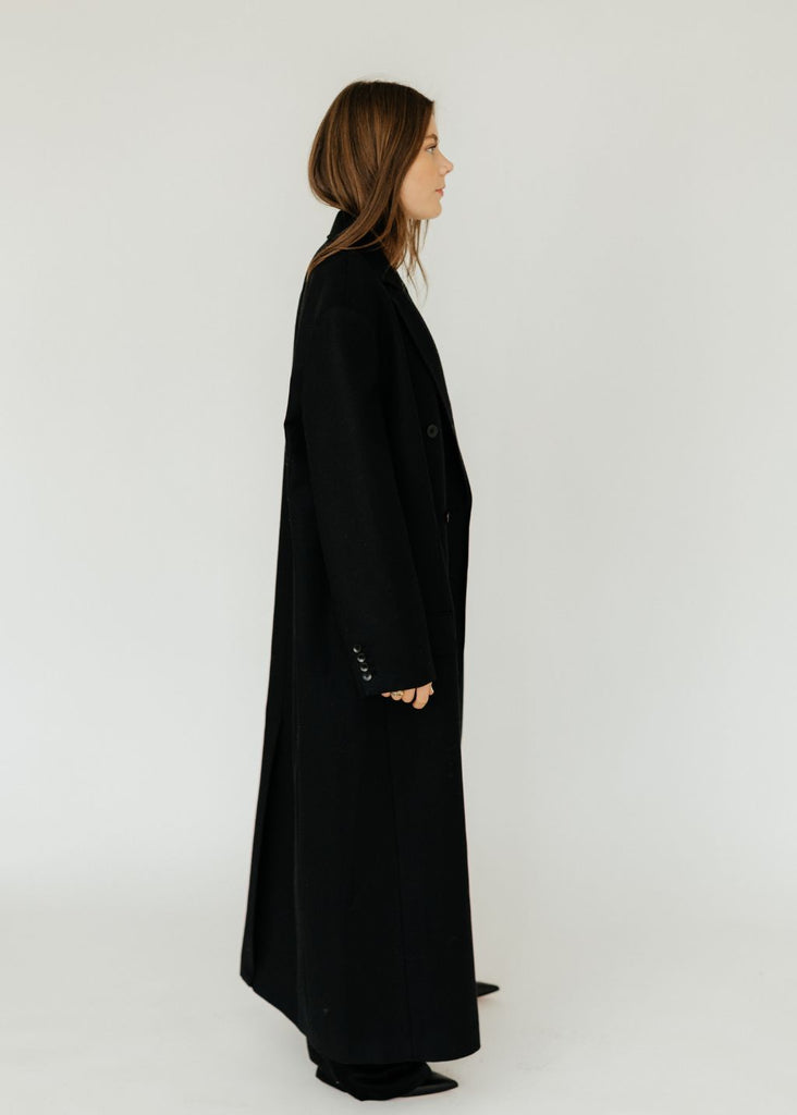 Tibi Luxe Tuxedo Maxi Coat Side | Tula's Online Boutique