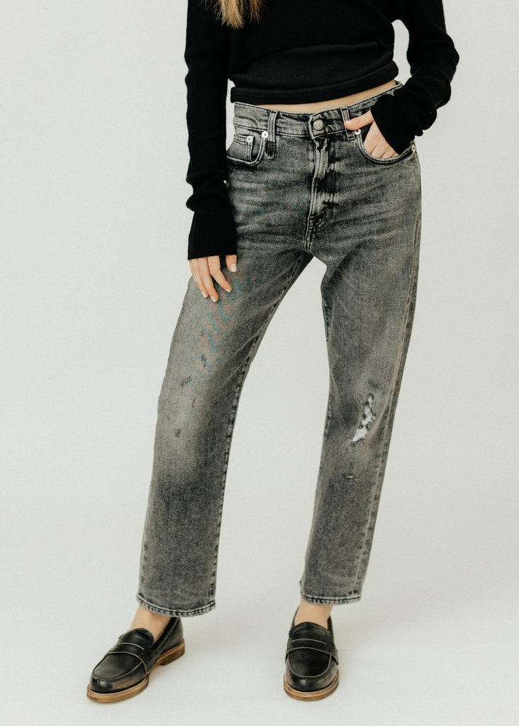 R13 Boyfriend Jeans in Vintage Grey Front | Tula's Online Boutique