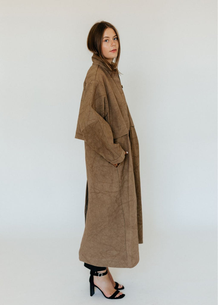 Lauren Manoogian Canvas Trench in Mud Side | Tula's Online Boutique