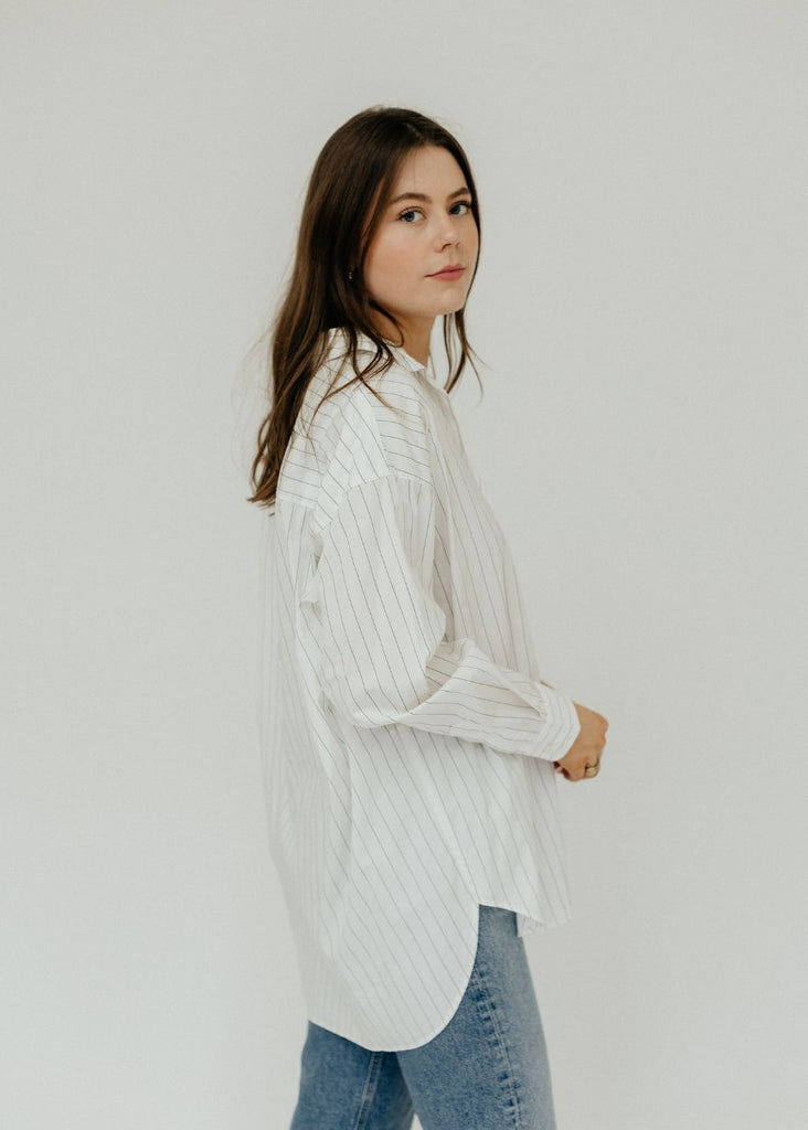 Frank & Eileen Shirley Oversized Shirt in BTS Side 2 | Tula's Online Boutique